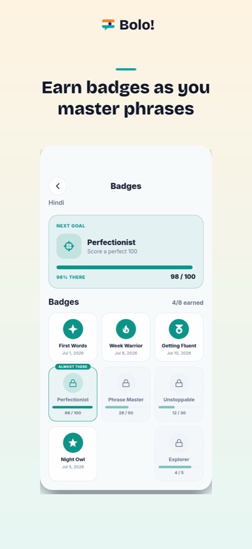 Bolo South Asia · App screen