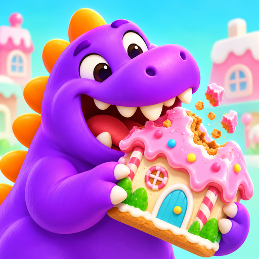 Chomp City app icon showing a purple monster biting a candy house