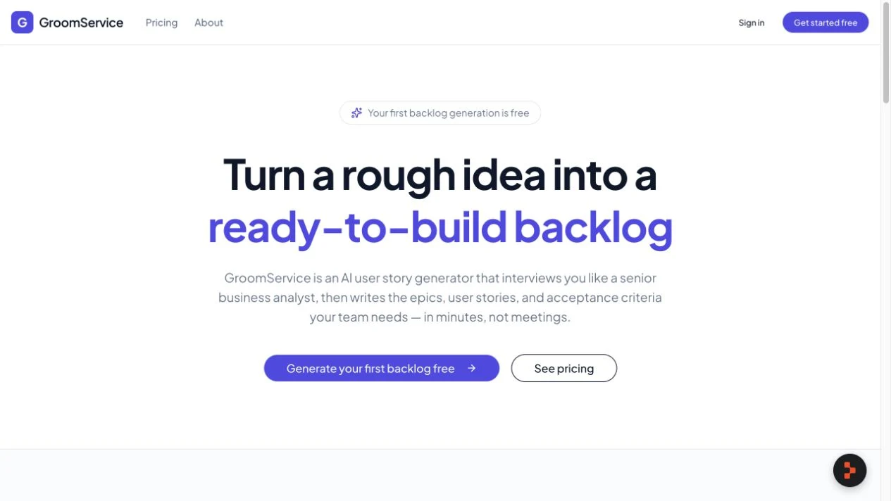 GroomService · Web app
