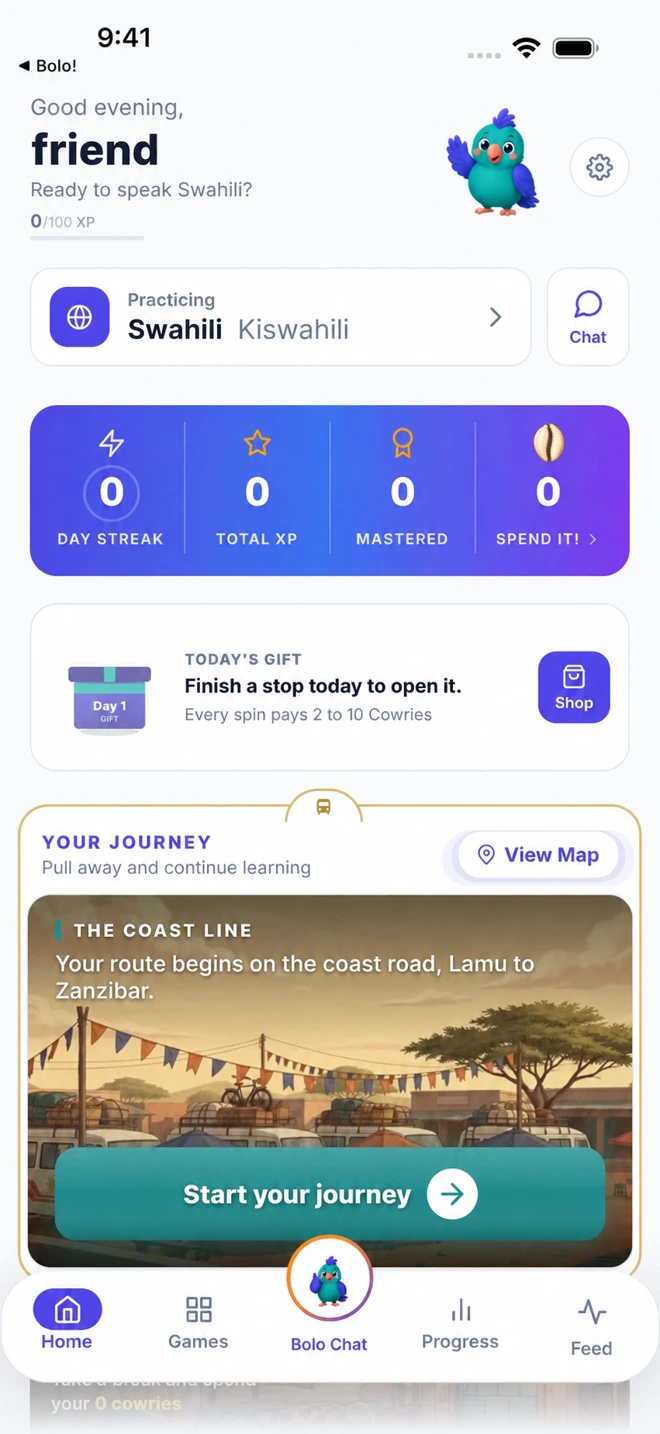Bolo Africa · App screen